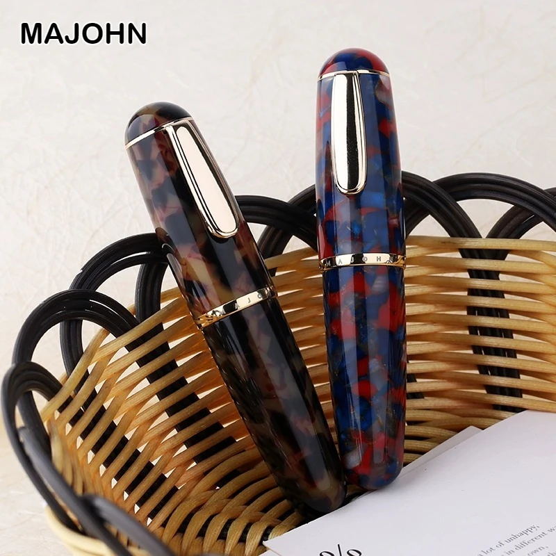 MAJOHN Q1 Short Cute Fountain Pen Hand Ledger Fine Pointed Pen Writing Small Fat Pen Office School Supplies Stationery