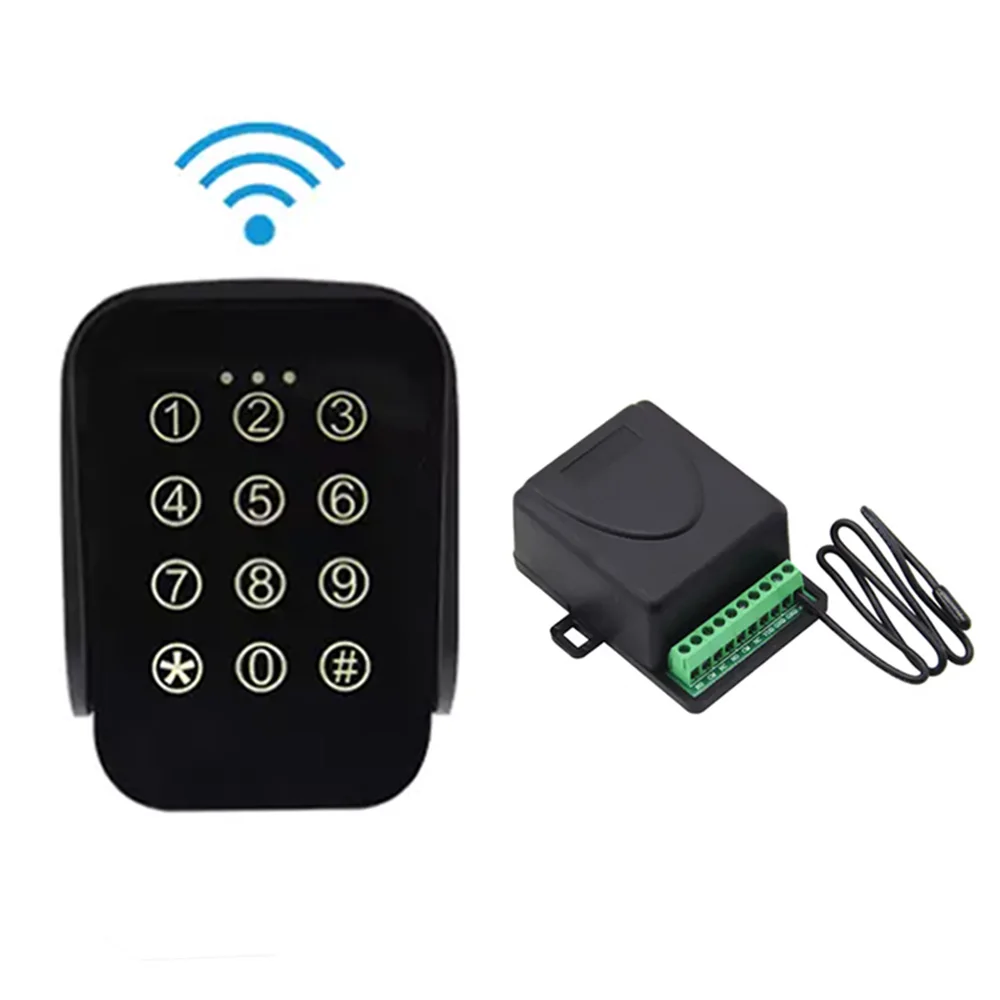 

433MHZ Universal Rolling Code Receiver Wireless Numeric Keypad for Automatic Garage Door Swing Gate Sliding Gate Opener