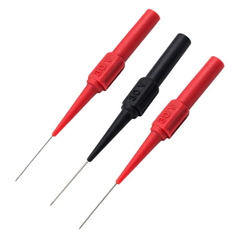 10 sondes de test pour multimètre, pointe aiguille à perforation de 0,7 mm en métal, pour réparation électronique automobile et mécanique