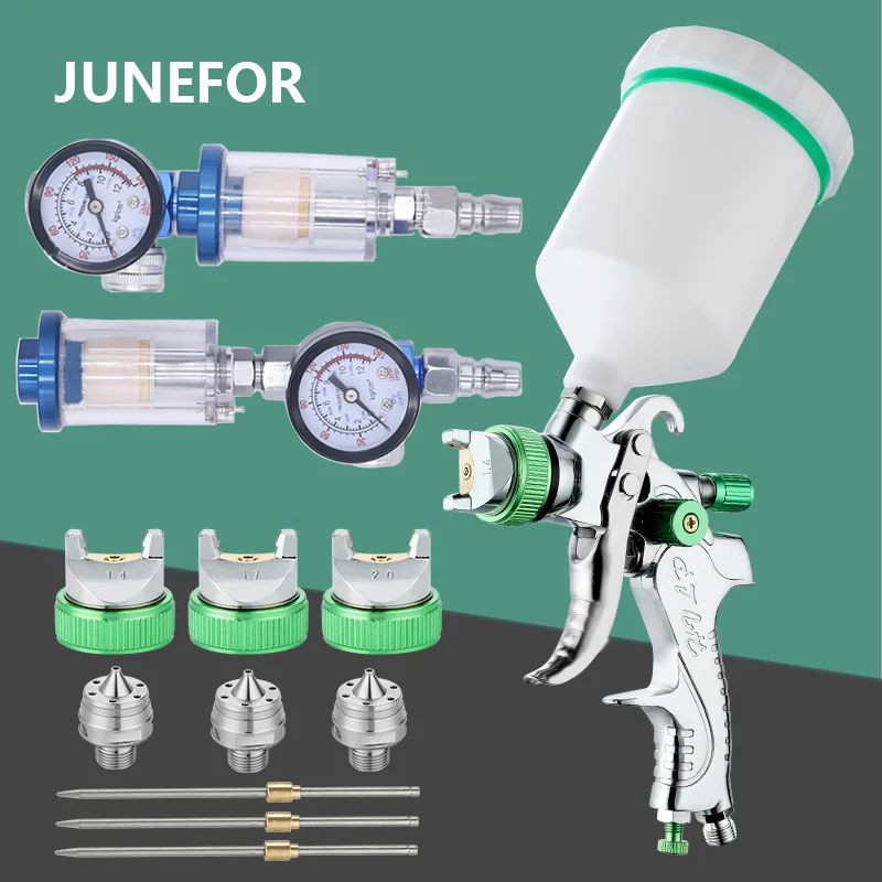 

HVLP пневматический пистолет-распылитель 1,4/1,7/2,0 мм сопло гравитационный краскопульт инструмент для распыления краски автомобиля сепаратор для масла и воды аэрограф набор
