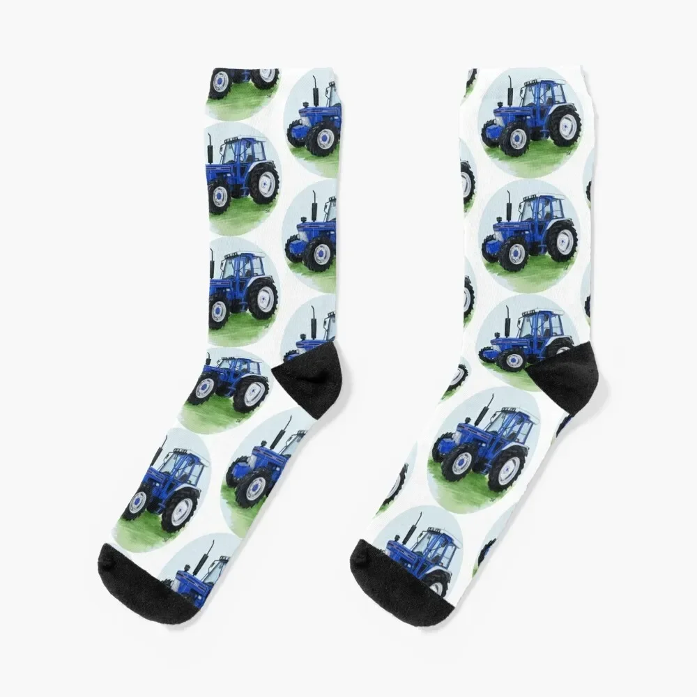 

Blue Classic Tractor Socks funny gift sports and leisure football Girl'S Socks Men's