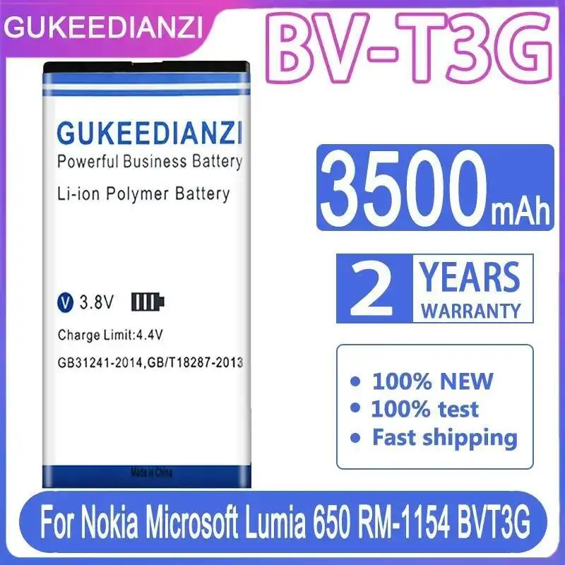 

Для Nokia Lumia 650 RM-1154 долговечный аккумулятор для мобильного телефона 3500 мАч BV-T3G