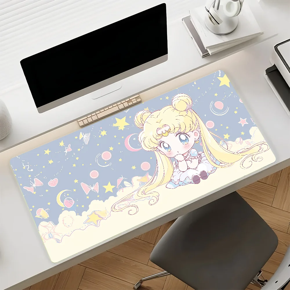 Anime S-SAILOR Magic Mouse Pad Anti Slip Rubber Edge Locked Thickened Laptop Gaming Desk Mat