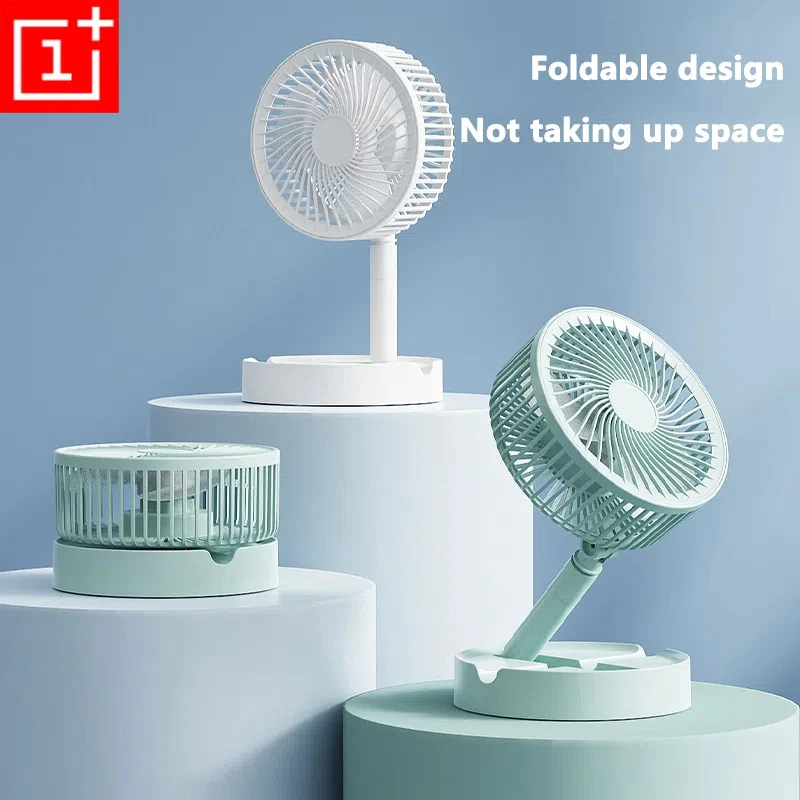 ONEPLUS Upgrade Portable Mini Desktop USB Folding Fan with 3 Speed and Timing Functions Suitable for Bedroom Indoor or Outdoor