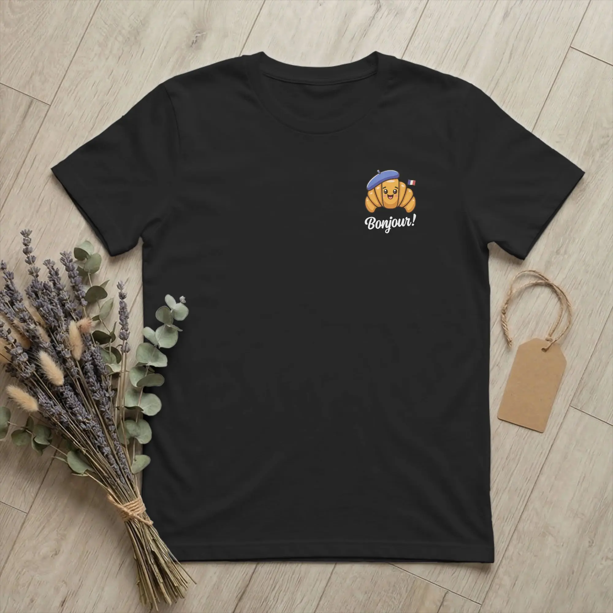 Men T-Shirt Croissant French Saying Quote France Casual 100% Cotton Tees Short Sleeve Baking Funny T Shirt Crew Neck Tops Summer