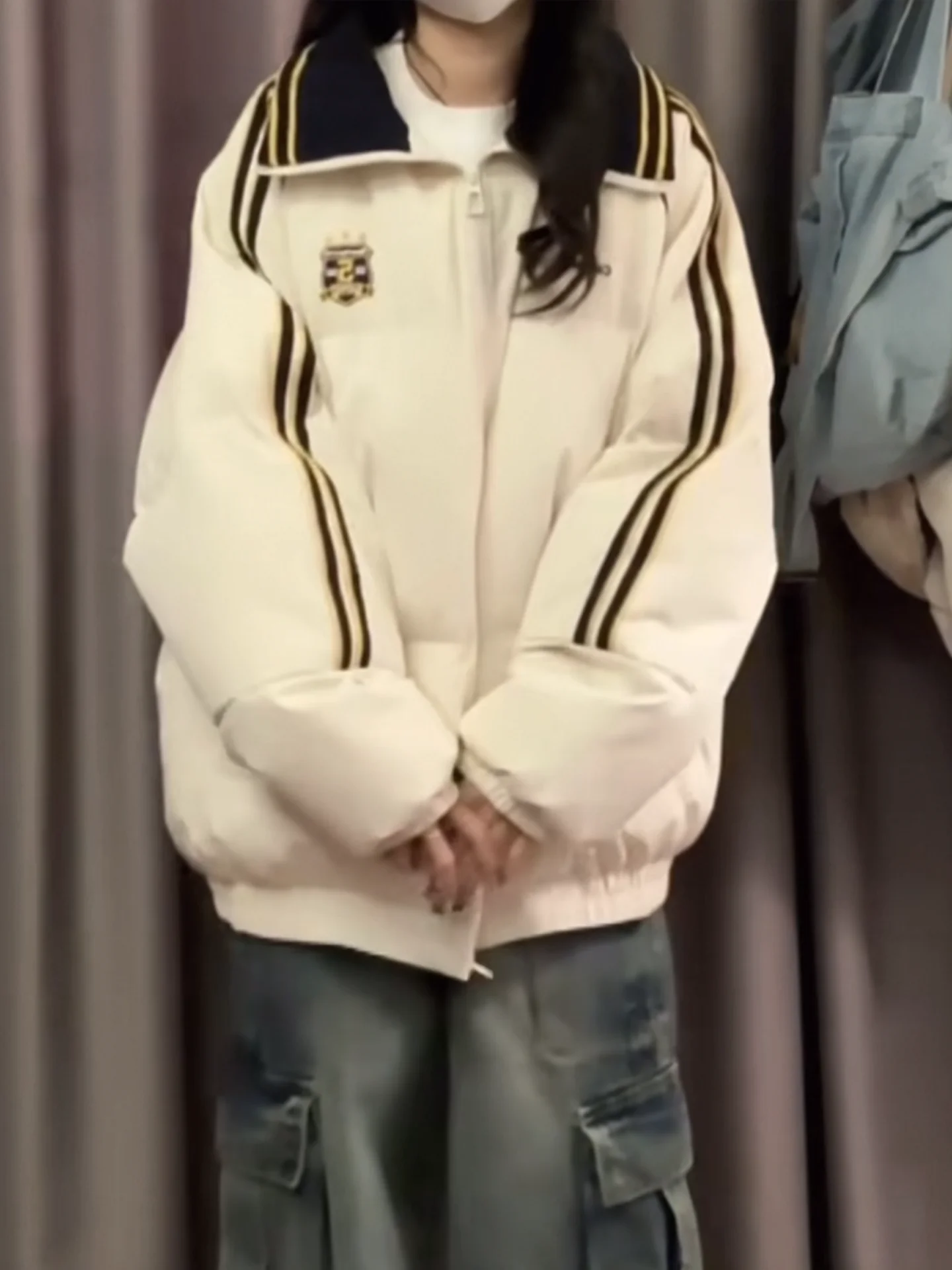 Blanco Thiened down Jaet mujer Sle invierno 2025 nuevo tamaño pequeño estudiante moda Thi prendas de vestir exteriores de invierno para mujeres