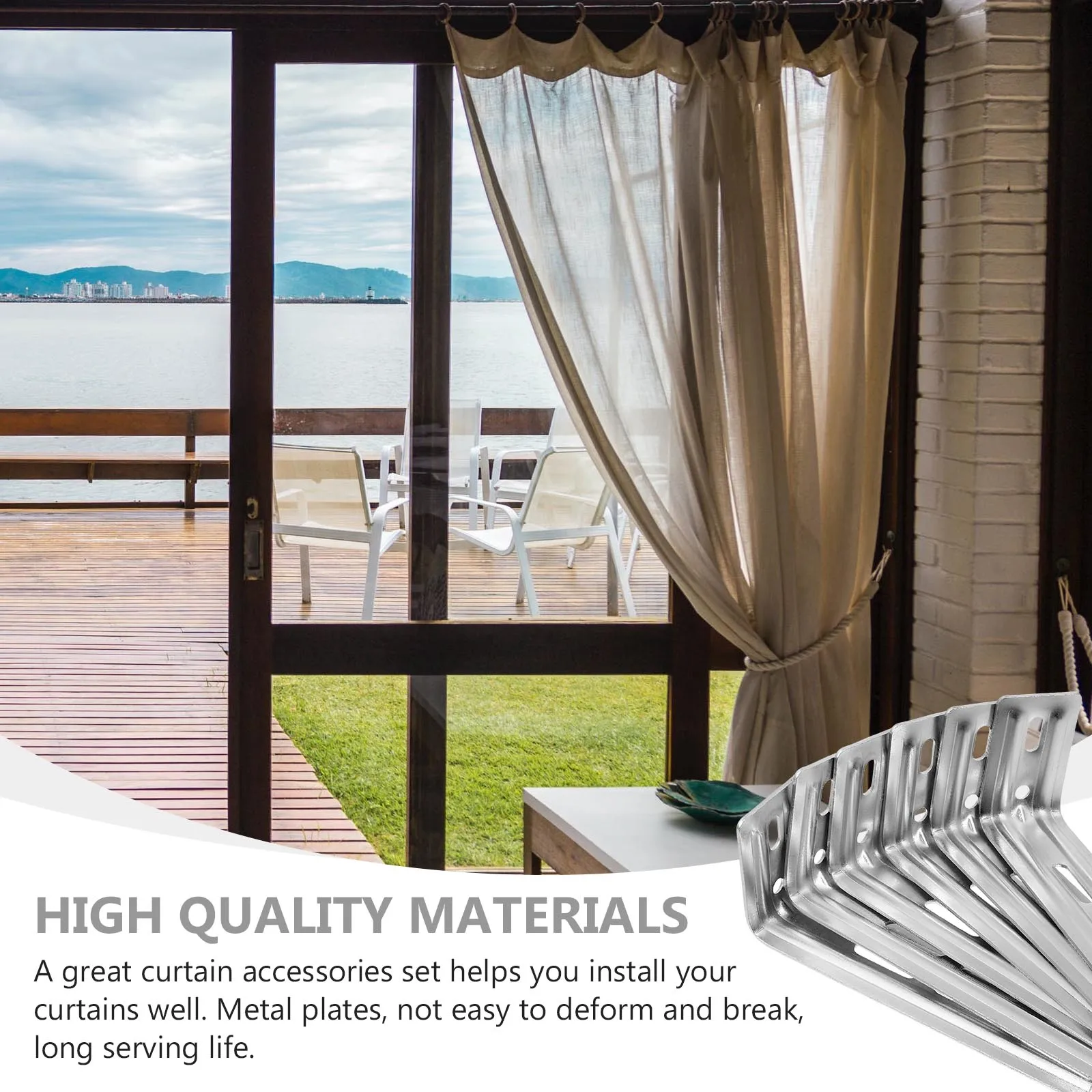 

6pcs Curtain L Plates Vertical Shaped Bracket Accessories Repair Fittings Metal Curtains Installation Tools Home Office