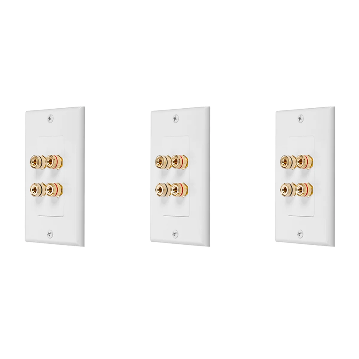 3X 4 Posts Speaker Wall Plate Home Theater Wall Plate Audio Panel for 2 Speakers