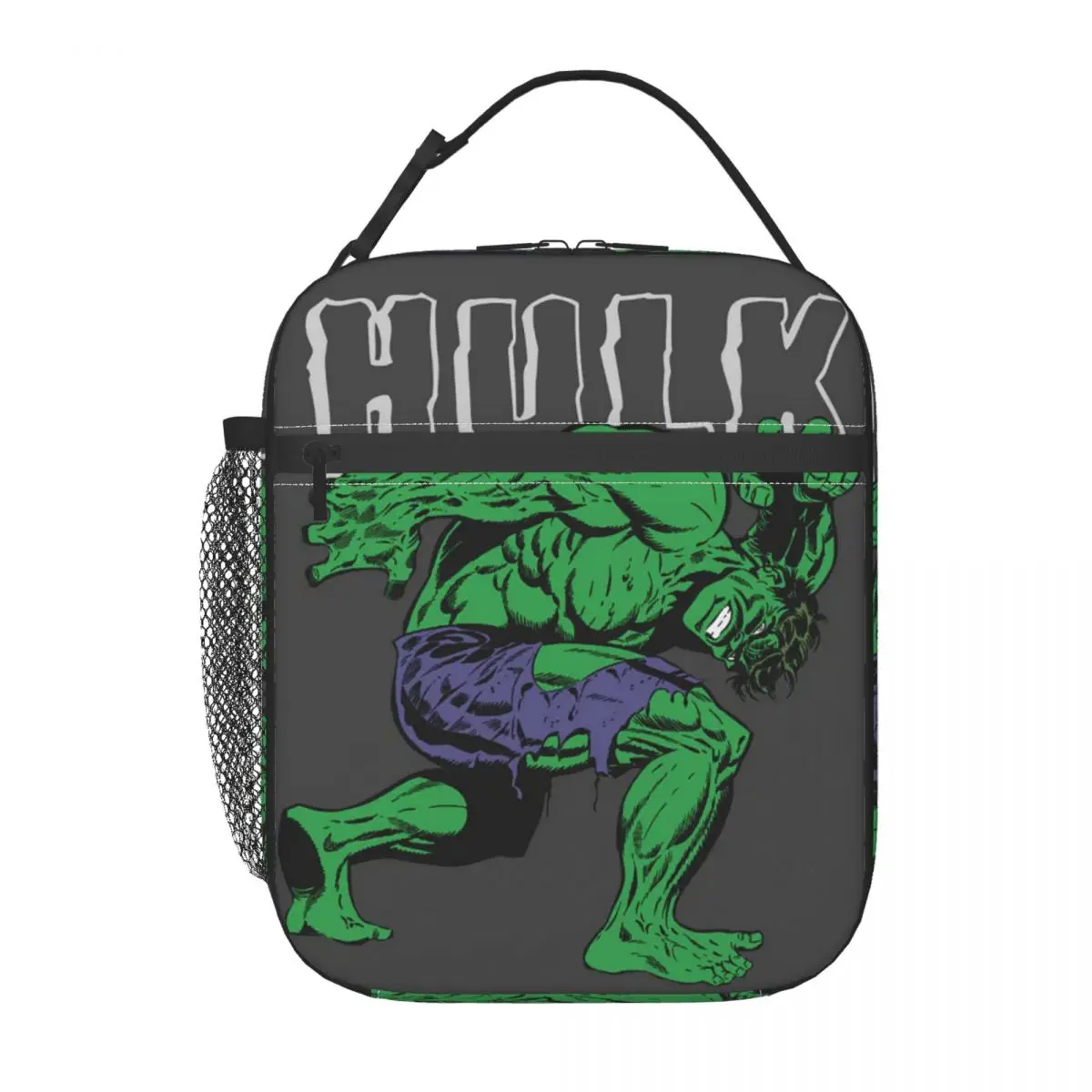 Custom Hulk Retro Lift Insulated Lunch Bag for Women Superhero Thermal Cooler Bento Box Kids School Children Portable Tote Bags