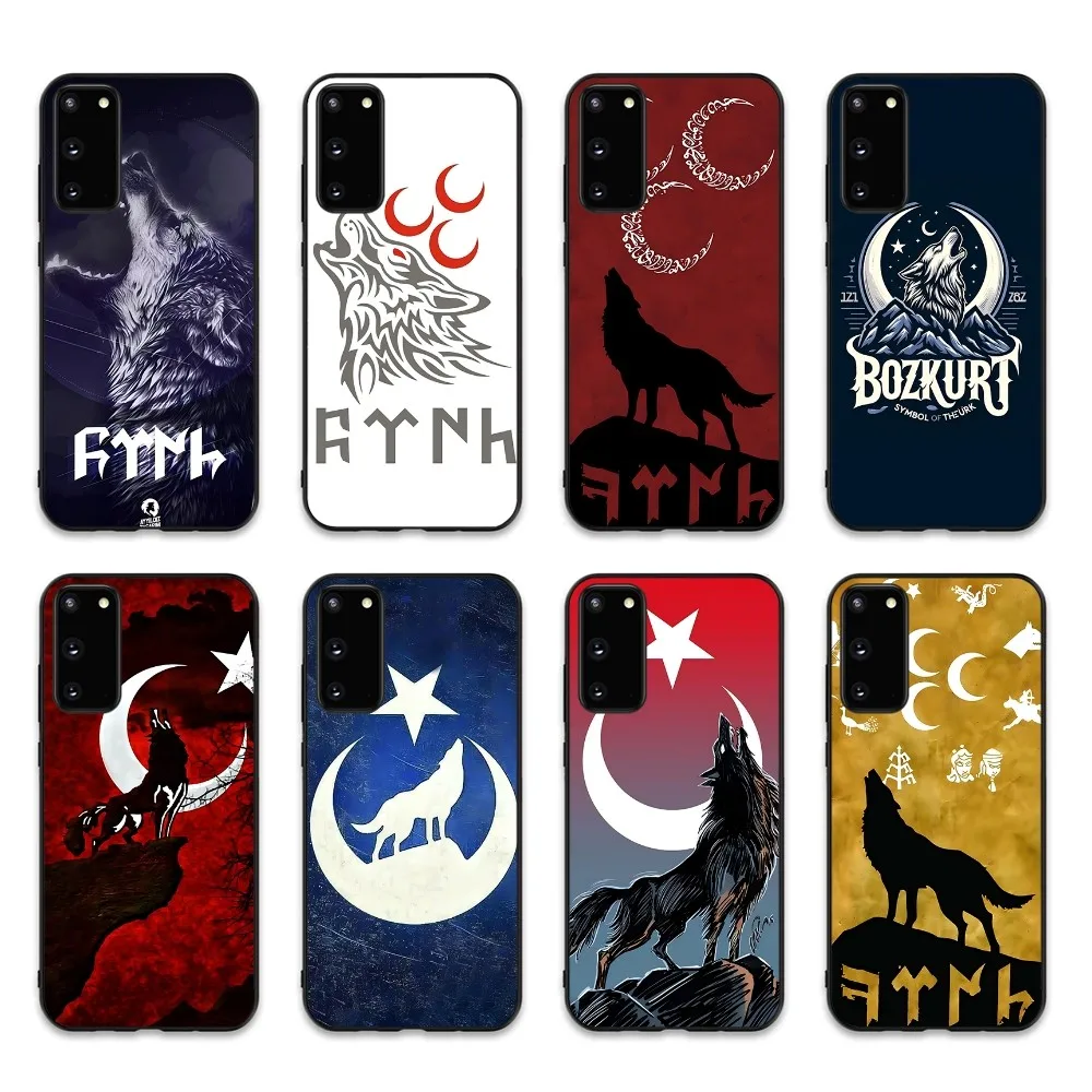 T-Turkish Language Bozkurt Gray Wolf Phone Case For Samsung S 9 10 20 21 22 23 30 23 24 plus lite Ultra FE S10lite Fundas