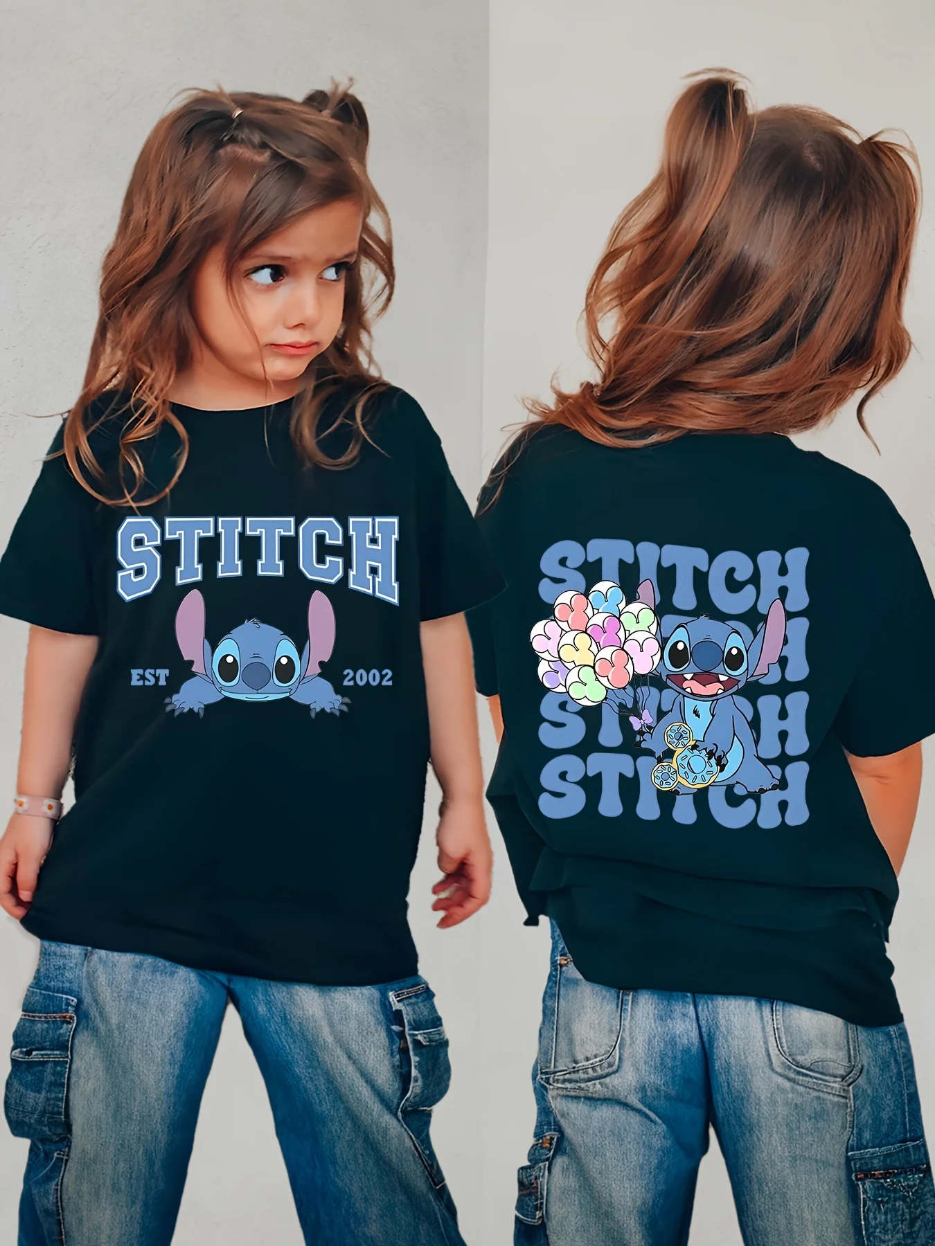 

Disney Needle Heart T-shirts for Boys and Girls, Cute Children's Clothing with Needle Patterns, Parent-child Outfits