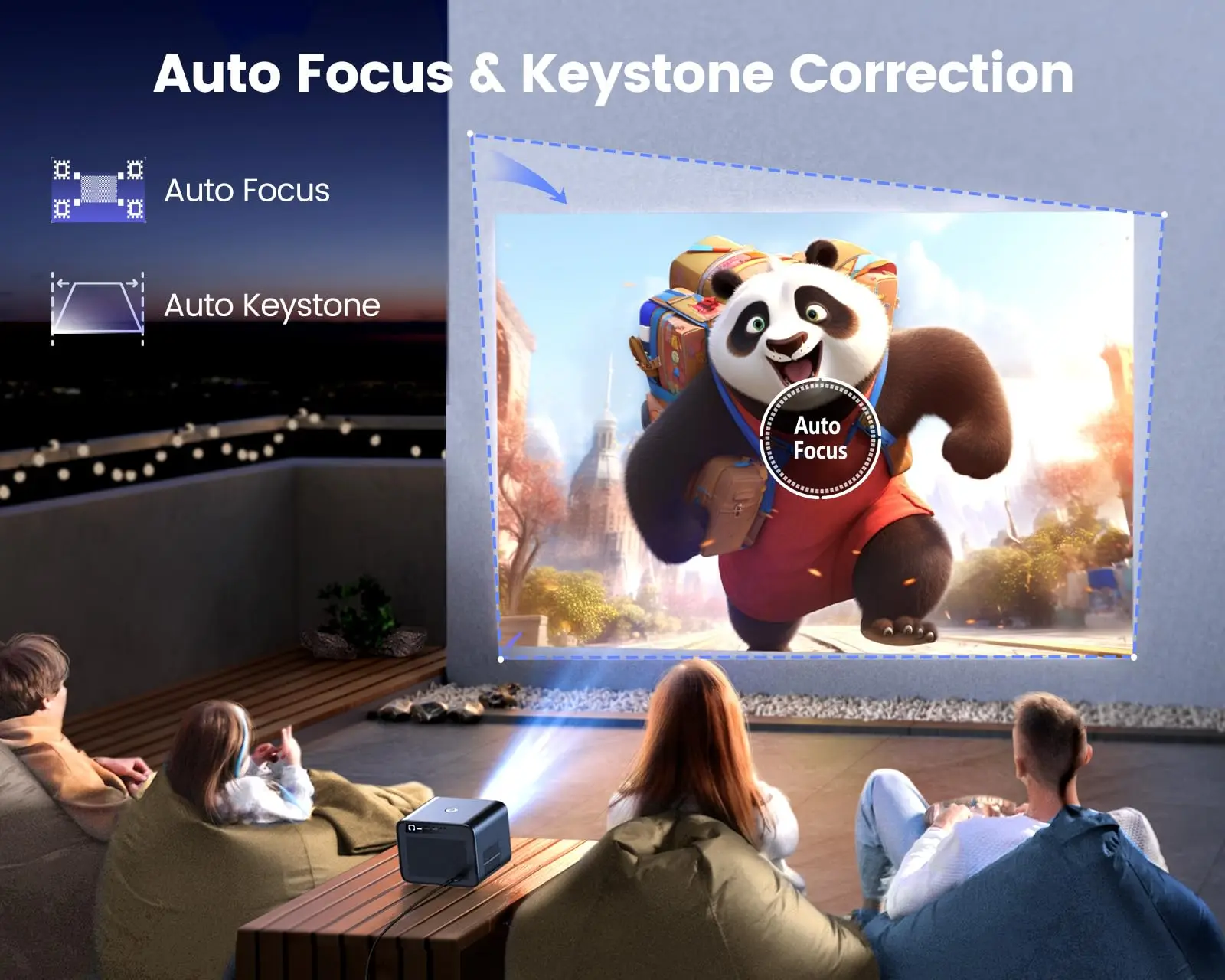 Wimius 4K Netflix Projector 30000 Lumens Android TV Auto Focus/Keystone WiFi6 Bluetooth Dolby Home Cinema Video Projector