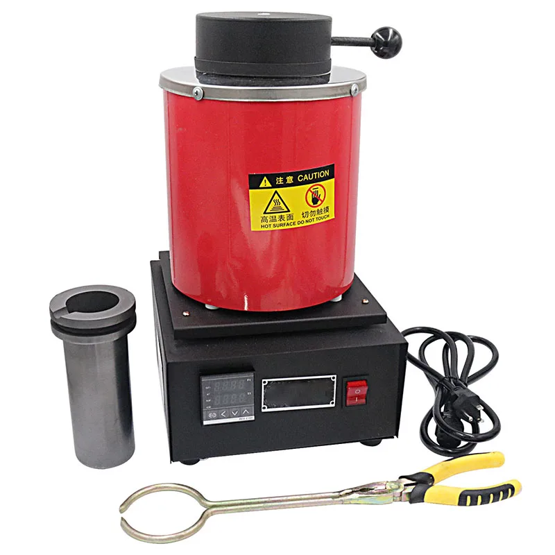Fast Shipping 1400W Metal Melting Furnace with LED Display for Jewelry Making for Precious Metals Gold Silver Tin Aluminum -