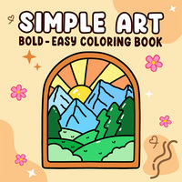 SIMPLE ART Bold-easy Patterns Coloring Book for Adults Cute Drawing Book Perfect Gift for Party and Birthday