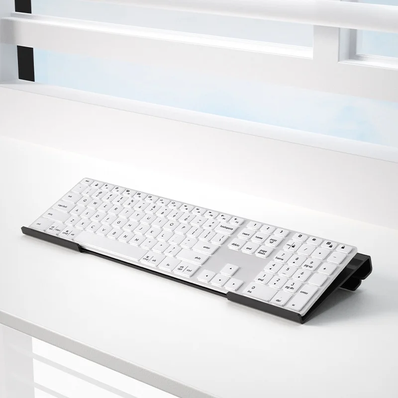 Acryl-Tastaturständer Z-Form Neigbarer Desktop-Ständer mit Handgelenkauflage für Mechanische Tastaturen Transparent Schwarz – Detail 8