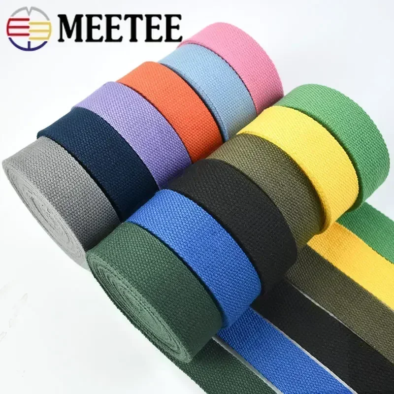 5Meters 20/25/32/38/50mm 1.3mm Thick Cotton Webbing Tapes Bags Strap Garment Ribbons Belt DIY Clothing Sewing Tape Bias Binding