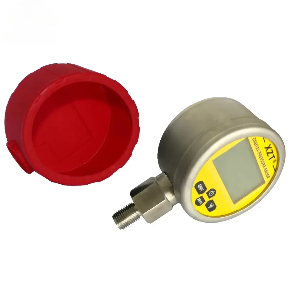 XZT 700BAR/10000PSI/70MPa(BSP1/4) Digital Pressure Gauge with Red boot protector 3.15