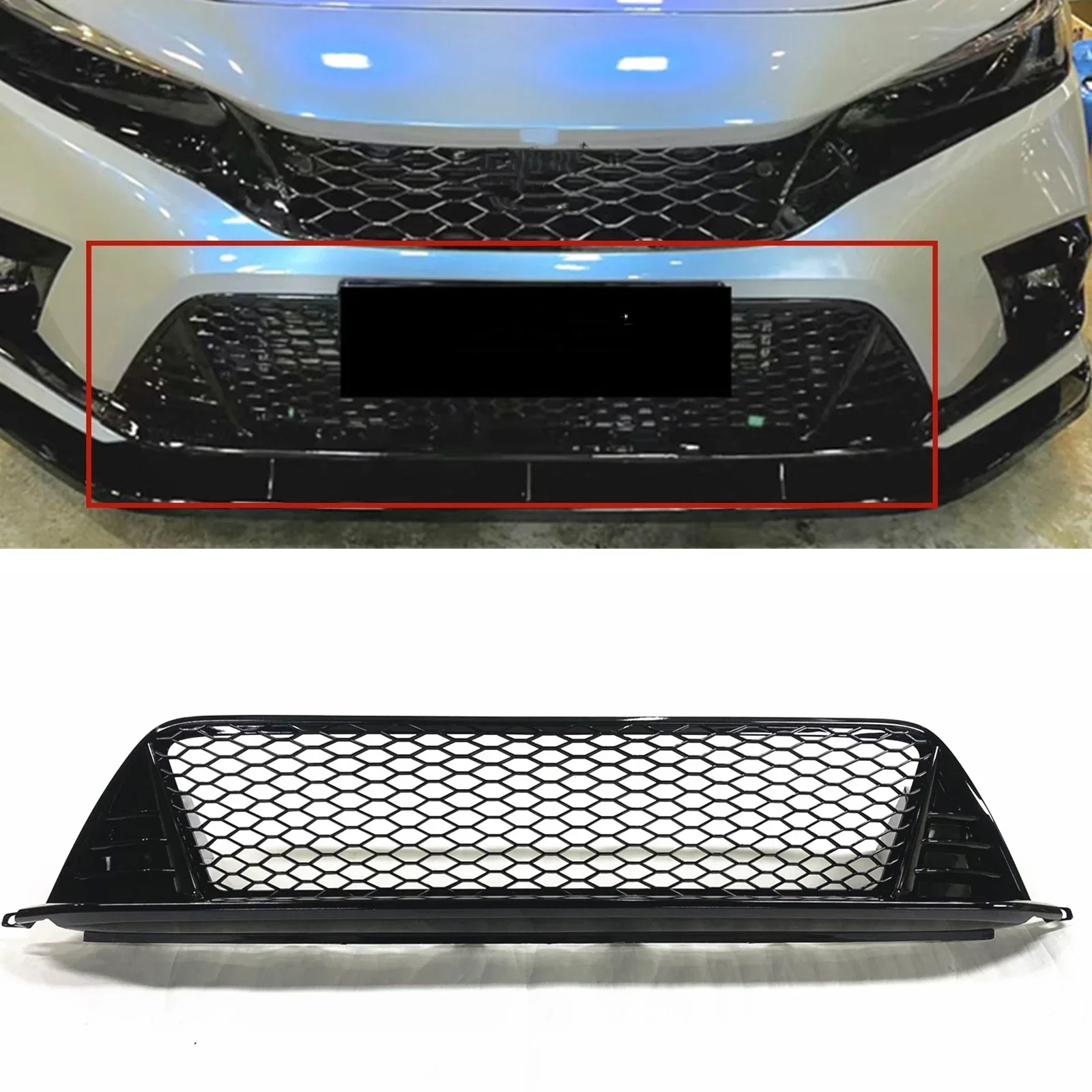 For Honda Civic 11th Gen 2022 2023 2024  Car Front Bumper Auto Kit Lower Grille Replace Fog Light Frame Body Kit