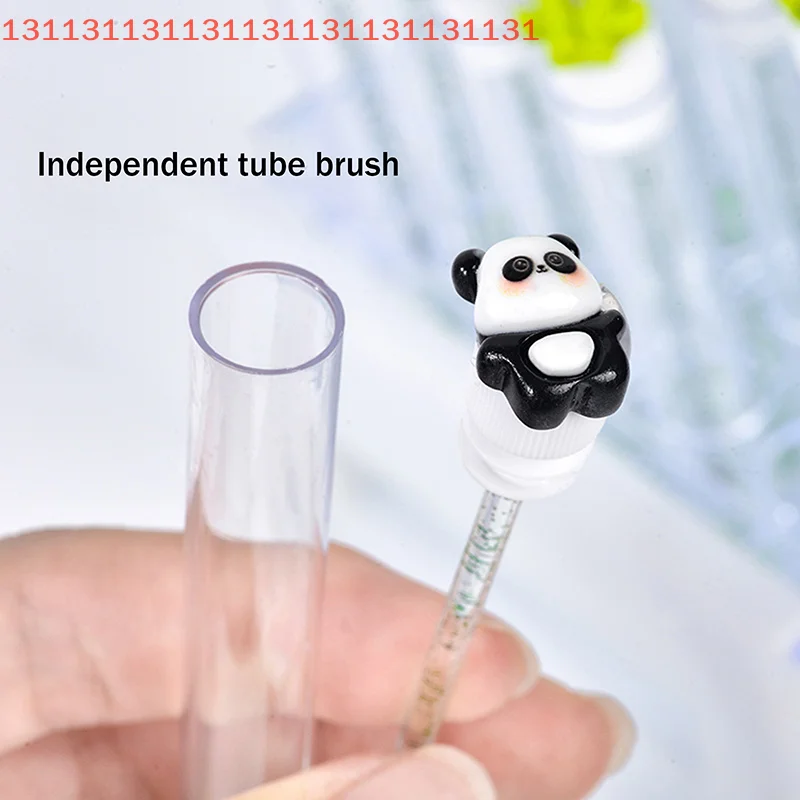 1/2/5Pcs Cute Panda Bamboo Eyelash Brush Tubes With Crystal Lash Mascara Wands Eyebrow Comb Spoolies Applicators Makeup Tools