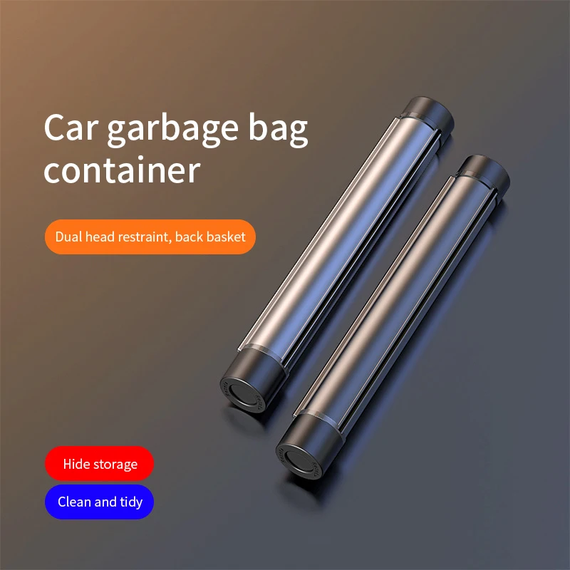 Metal Roller Car Trash Can Auto Organizer with Phone Holder Storage Bag Dump Pockets Car Garbage Bin Auto Accessories Interiors