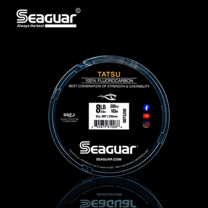 Imagem -04 - Seaguar Tatsu Linha de Pesca de Fluorocarbono Monofilamento 100 Original do Japão Fibra de Carbono 200yds 183m