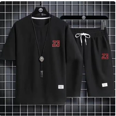 

Clothing Harajuku Style Fashion Loose Version Sportswear 2025 Pattern 2-piece Men's Shorts Set Summer Sportswear Men's Fashion