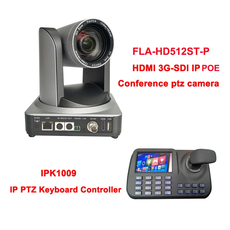 

1080p60 Wide Angle 12x Optical Zoom HDMI SDI IP POE broadcast Pan Tilt Camera Live Streaming + Onvif Keyboard Controller