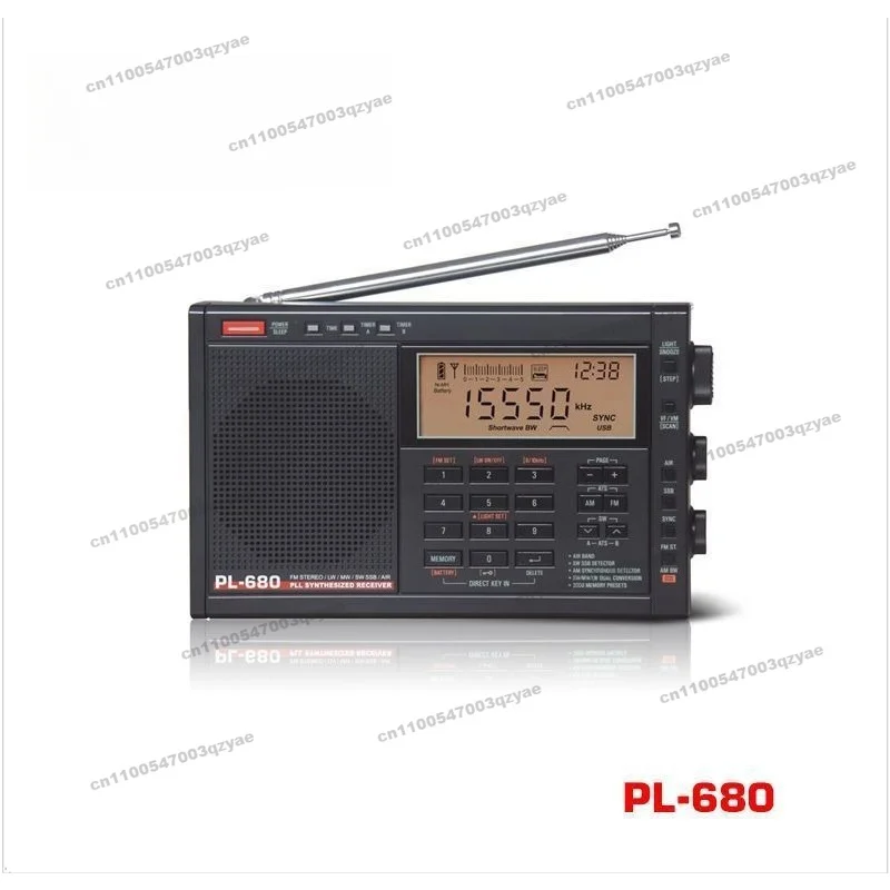PL-680 Portable Full-band Digital Secondary Frequency Conversion Aviation Shortwave Enthusiast Charging