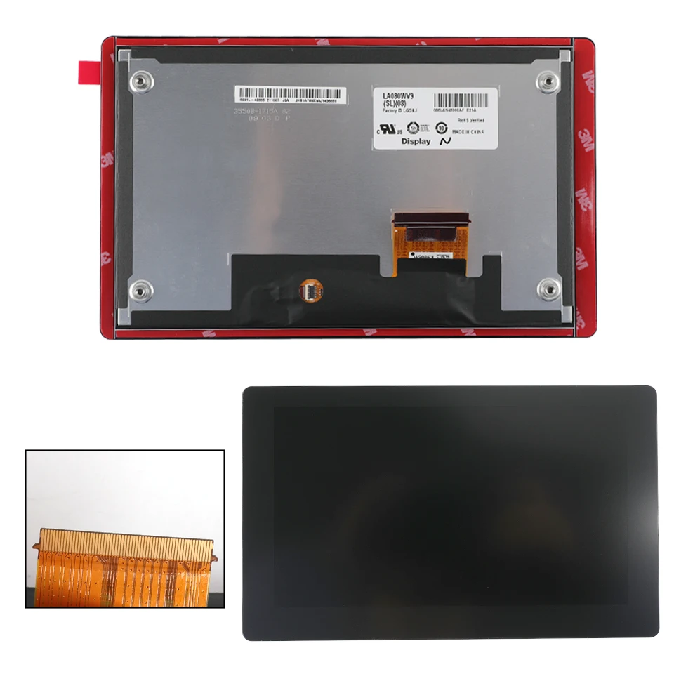 8 inch LCD Touch Screen LA080WV9 SL04 LA080WV9-SL02 For HYUNDAI SANTA FE 2019 2020 for KIA Niro 2020-2022 Navigation Radio