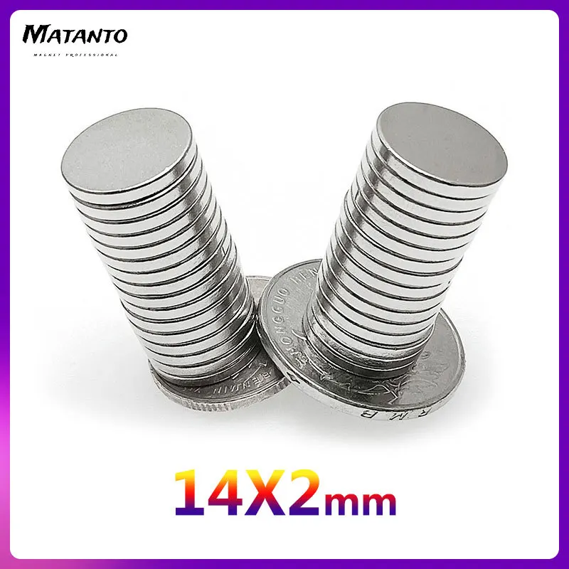 5/10/20/50/100/200PCS 14x2mm Thin Neodymium Magnets Strong 14mm X 2mm Permanent Round Magnet 14*2mm Powerful N35 Magnets