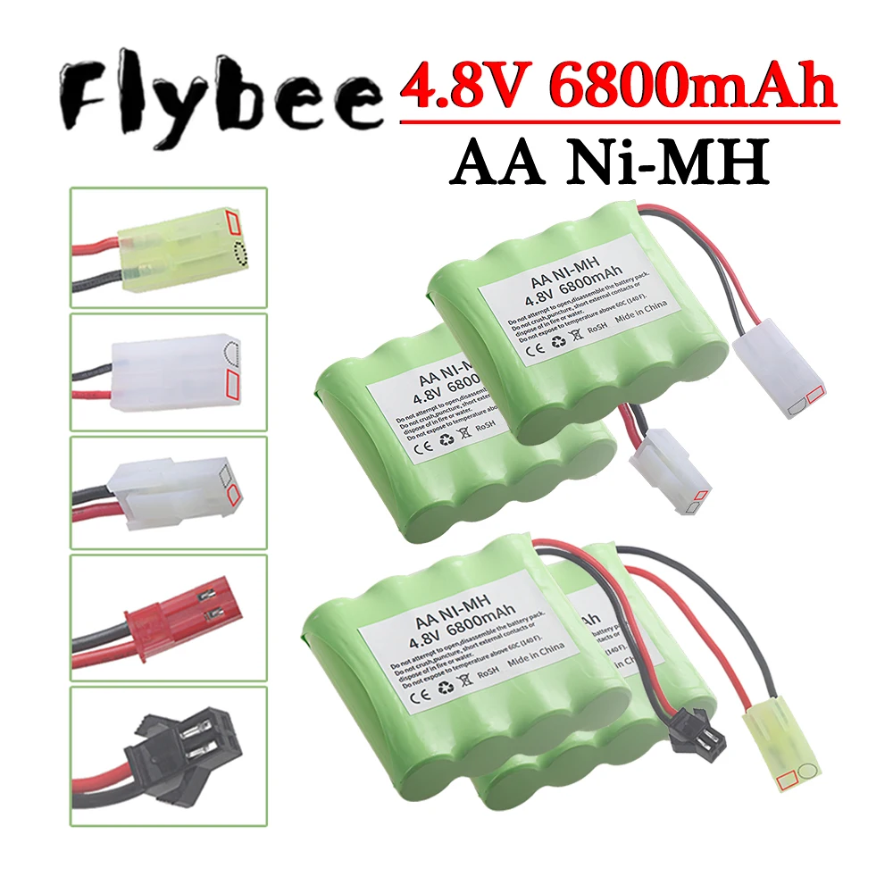 4.8v Rechargeable Battery NiMH 4.8V 5000mah AA Battery For Rc toys Cars Truck Tanks Robots Boats Guns 4* AA 4.8 v Batteries Pack