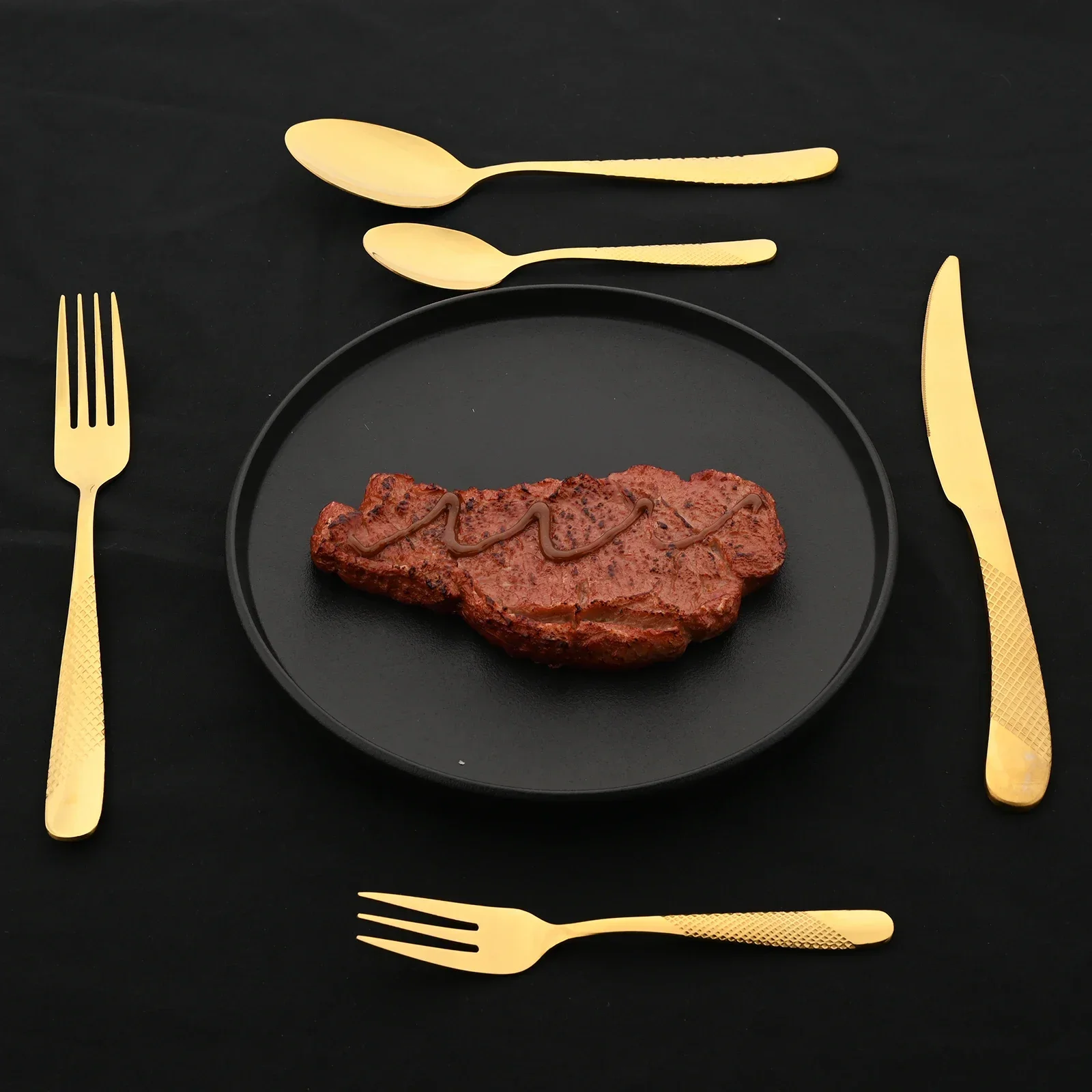 

Black Dinnerware Set Stainless Steel Kitchen 16/24Pcs Flatware Cutlery Set Western Steak Knife Fork Coffee Spoon Tableware Set