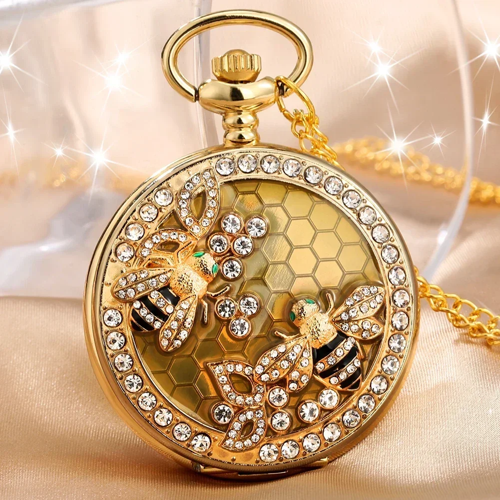 

Retro ethnic Pearl Pocket Watch Colorful Quartz FOB Watch birthday gift fashion west cowboy wilderness style reloj de bolsillo