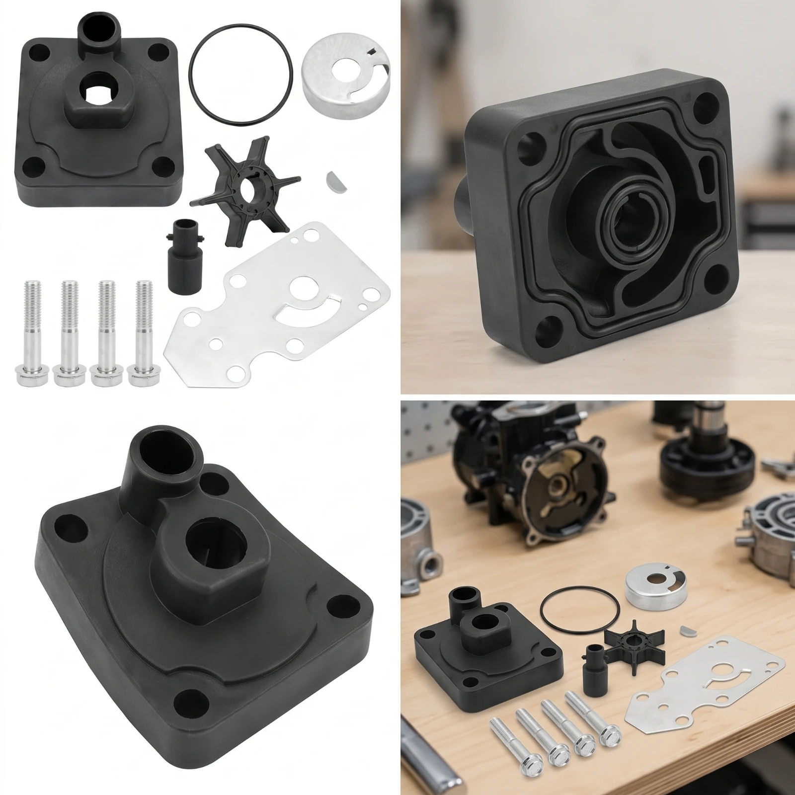 Coolant Pump Impeller Repair Kit Maintenance Coolant Pump Repair Kit with Housing Marine Complete for Boat Owners
