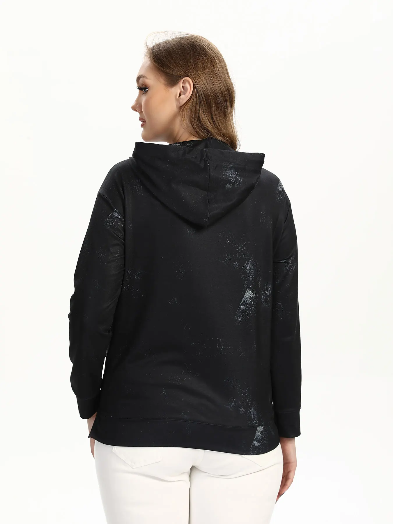 女性用パージサイズニット春と秋のパーカー