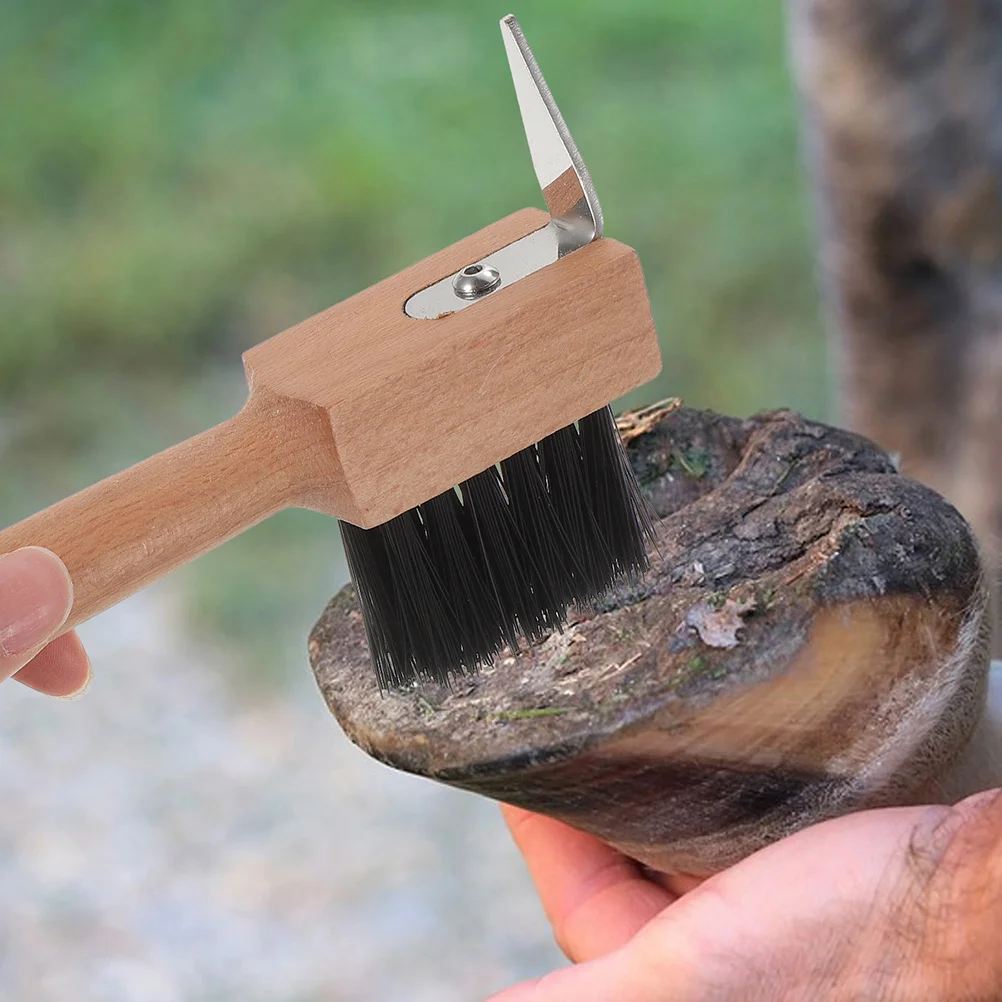 2 قطعة فرشاة حافر مقبض خشبي شعيرات ناعمة أداة حافر الحصان المتينة حيوانات المزرعة مهام تنظيف صعبة العناية بالخيول