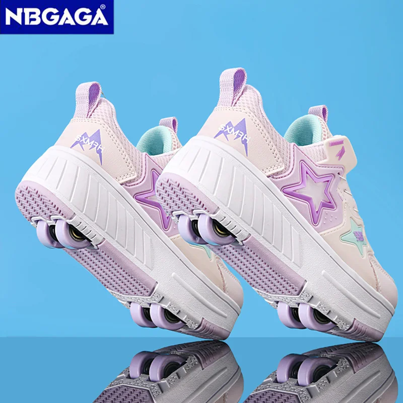 子供用ローラースケートシューズ四輪変形男の子のスケートスニーカーファッションアウトドアスポーツシューズ女の子のギフト子供のための