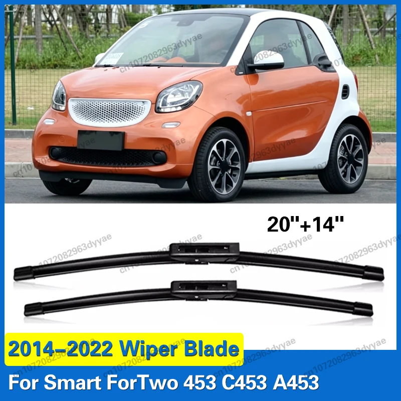 

For Smart ForTwo 453 C453 A453 2014 - 2022 Front Windshield Wiper Blades 2pcs Windscreen Window Accessories 20"+14"