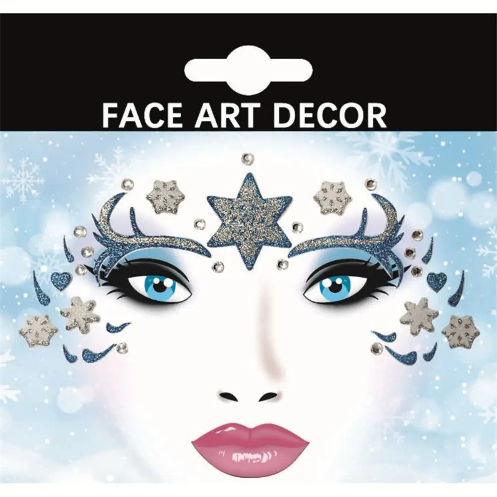 Shining Face Stickers Cartoon Swan Cat Leopard Glitter Makeup Stickers Butterfly Ice Glitter Face Art Decor