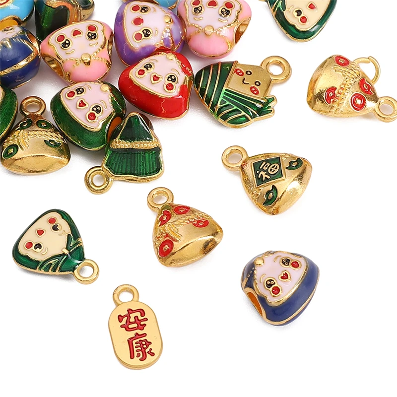 1pcs Alloy Metal Loose Beads Dumplings Shape Bead Charms Pendant for Earring Necklace Bracelet DIY Jewelry Making Accessories