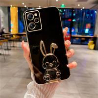 Luxury Rabbit Holder Case On For Xiaomi Mi Poco X5 Pro X5pro X 5 X3 X4 M4 X4pro 5g F4 Gt Plating Silicone Stand Cover Pocox5pro