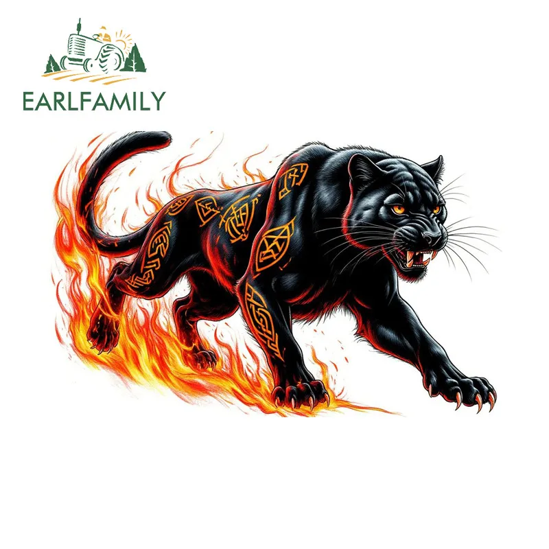 EARLFAMILY Leopard Car Stickers Personality Occlusion Scratch Electric-Bicycle Skateboard JDM Decals Waterproof Car Accessories