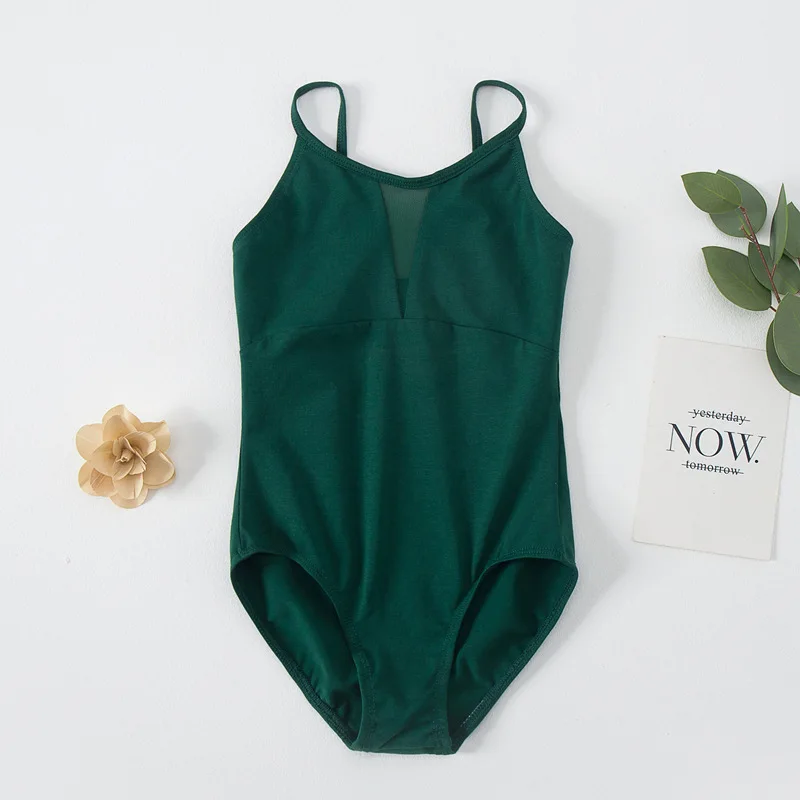 Детская танцевальная тренировочная одежда, хлопковые сетчатые подтяжки, экзаменационная одежда для тела, балетные костюмы для китайского танца, костюм