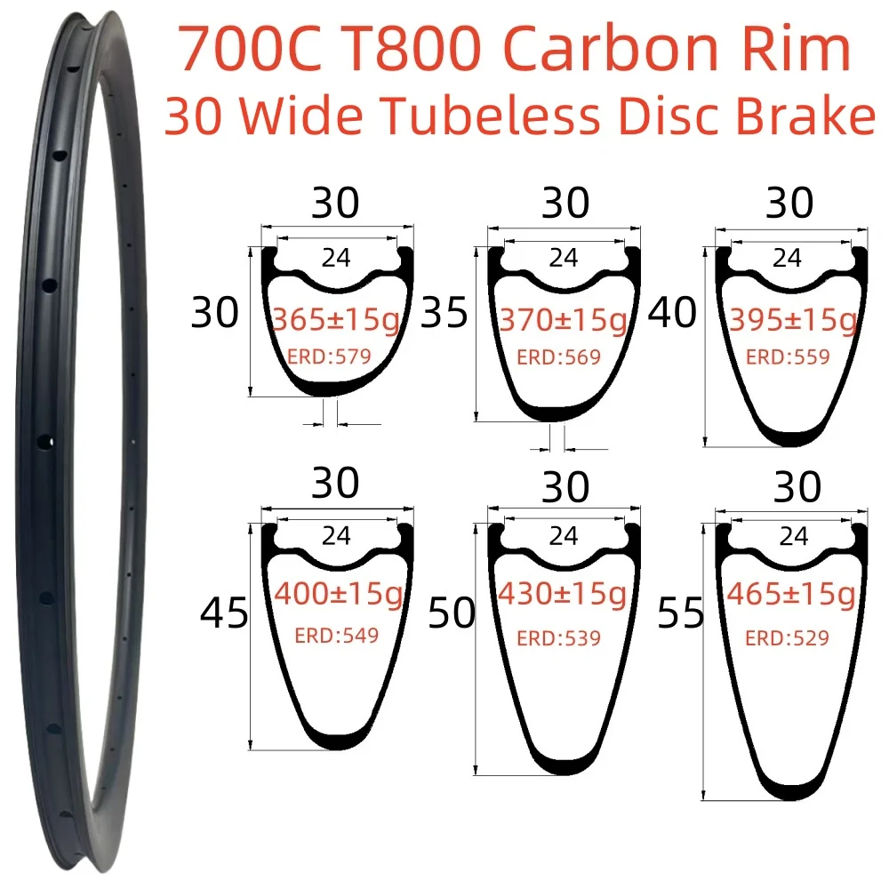 700C Carbon Rim 28mm 30mm 36mm Width 30 35 40 45 50 55 60mm Depth ...