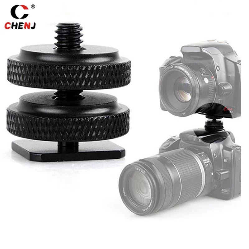 1/4 Double Conversion Screw Flash Metal Hot Shoe Mounts Camera Flash Adapter Upgrade Photography 2-in-1 General Components Tools