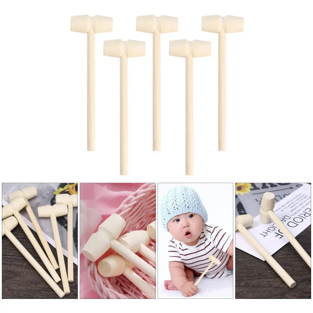 24Pcs Mini Wooden Hammers High Quality Solid Wood Safe Infant Muscle Training Hand Eye Coordination Educational Set