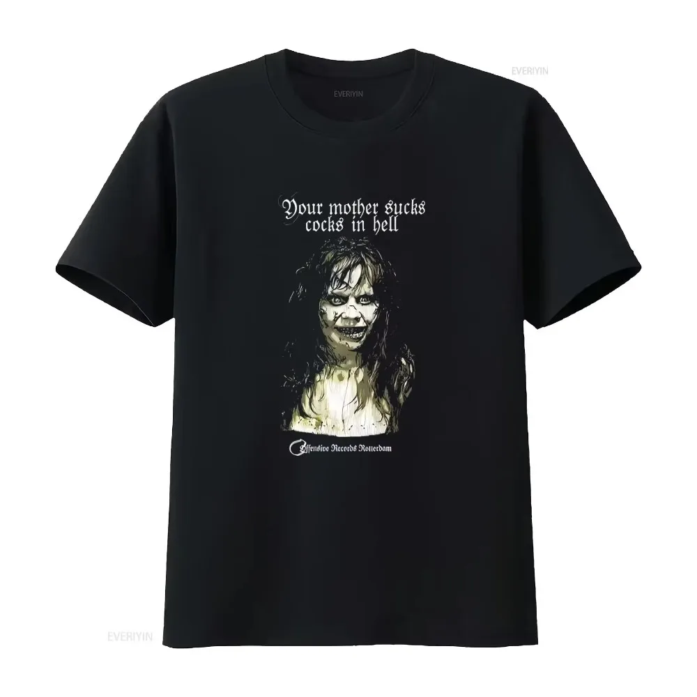 Rare Rotterdam Exorcist 90s Vintage Movie Gabber Horror T Shirt Xl Black Your Mother Sucks Cocks in Hell Vintage Washed Unisex