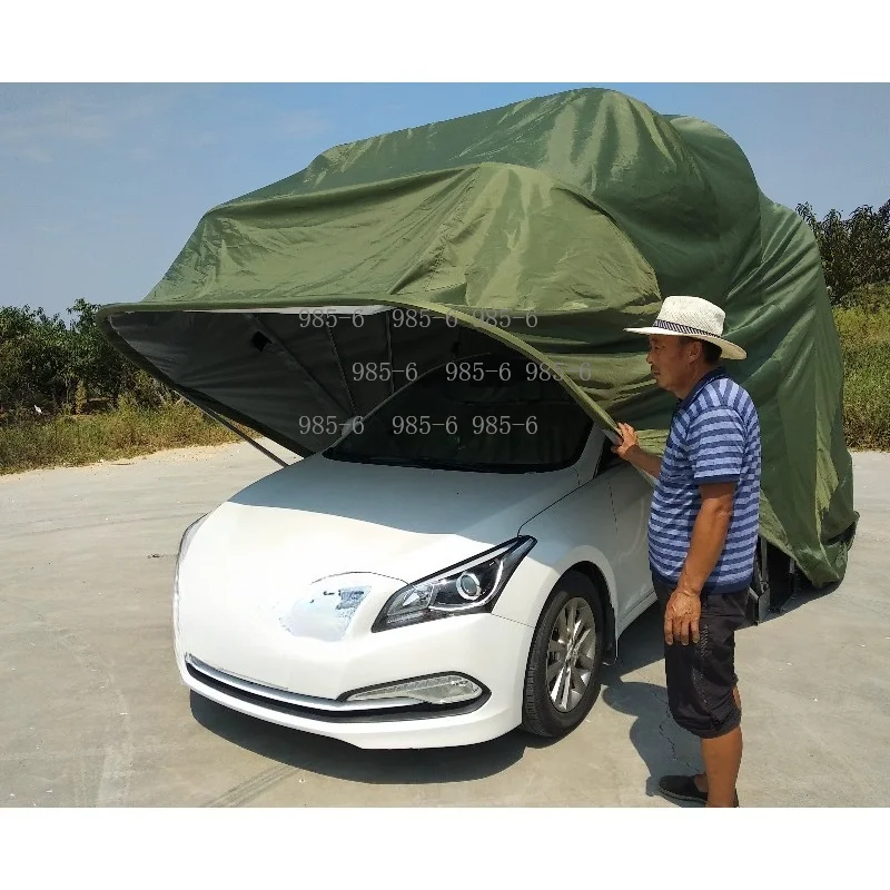 Outdoor Sunshade Parking Shed, Hydraulic Telescopic Folding Carport for Home Parking Space