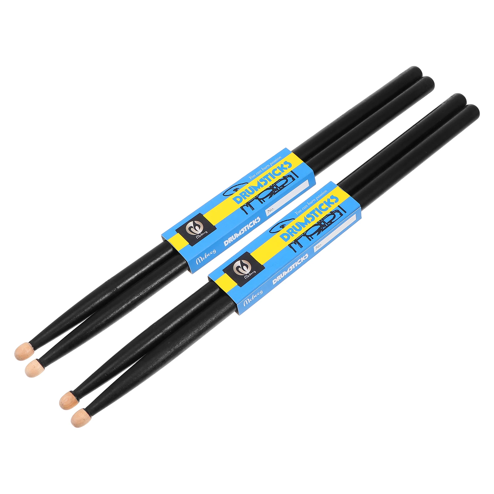 

2 Pairs Drumsticks Maple Wood Durable Smooth Surface Comfortable Grip Black Beginner Kids Percussion Instruments Accessories