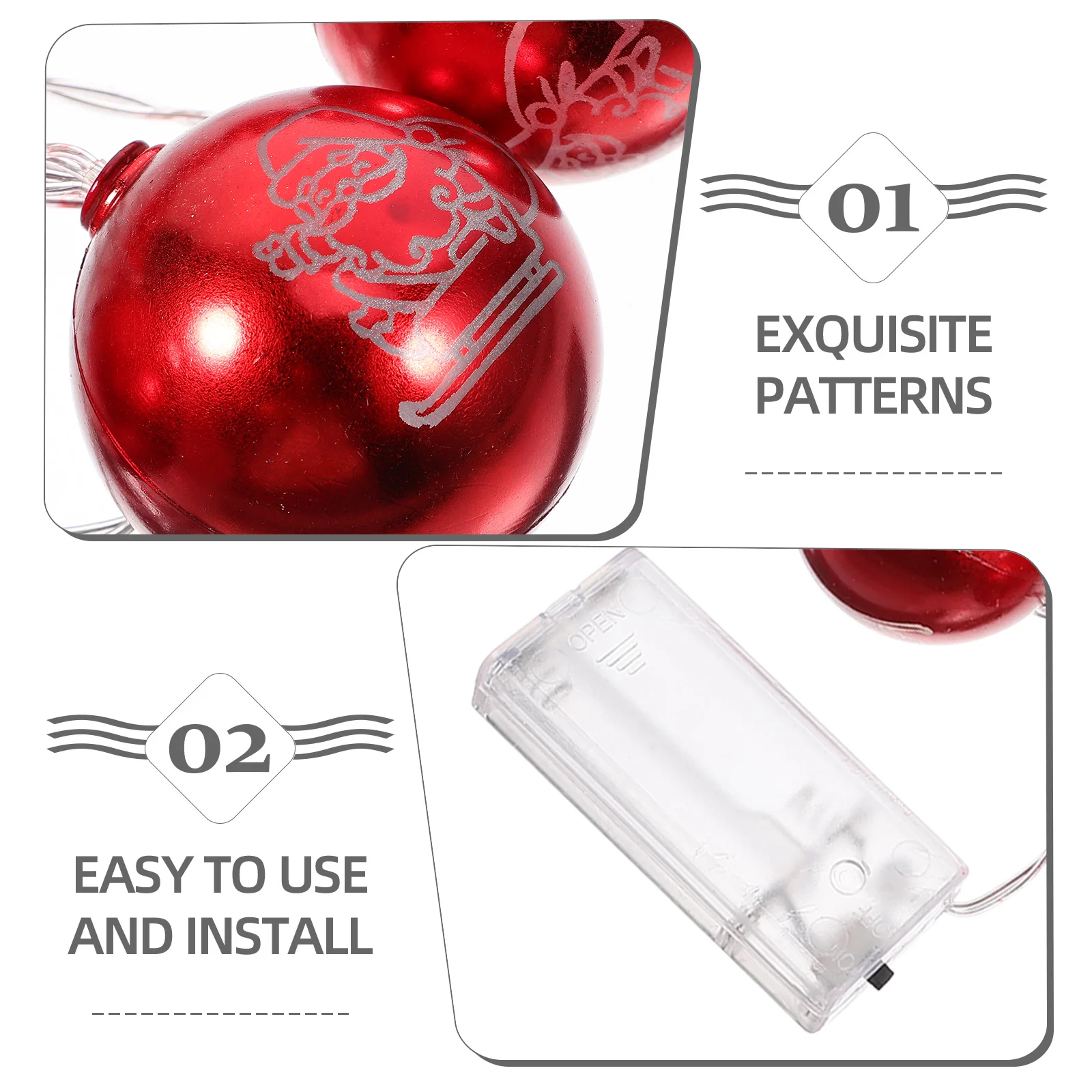 1.5 متر LED بالطاقة غلوب سلسلة أضواء 10 أضواء كروية LED ملونة لجميع القديسين عيد الميلاد الزفاف حديقة الديكور #4